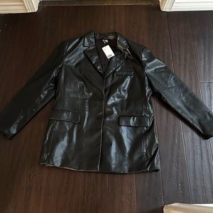 NWT H&m vegan leather blazer size medium